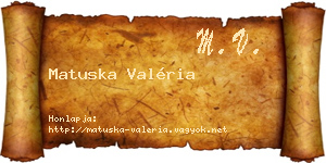 Matuska Valéria névjegykártya